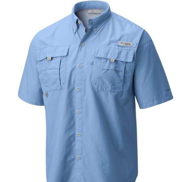 Columbia Bahama II PFG Sport Shirt Short Sleeve Vented Omni Shade Sail Blue 3X - Picture 1 of 6